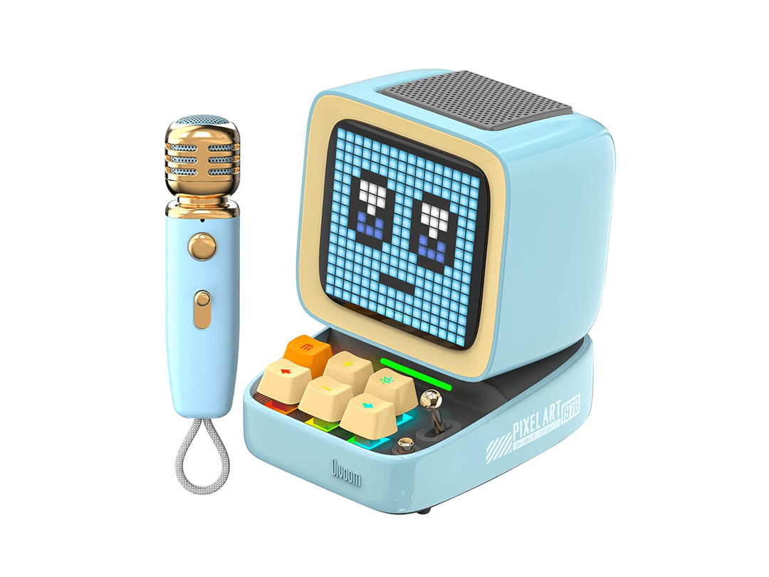 Divoom Ditoo-Mic Bluetooth Speaker with Karaoke Microphone - Blue in Qatar Divoom Ditoo-Mic Bluetooth Speaker with Karaoke Microphone - Blue in Qatar